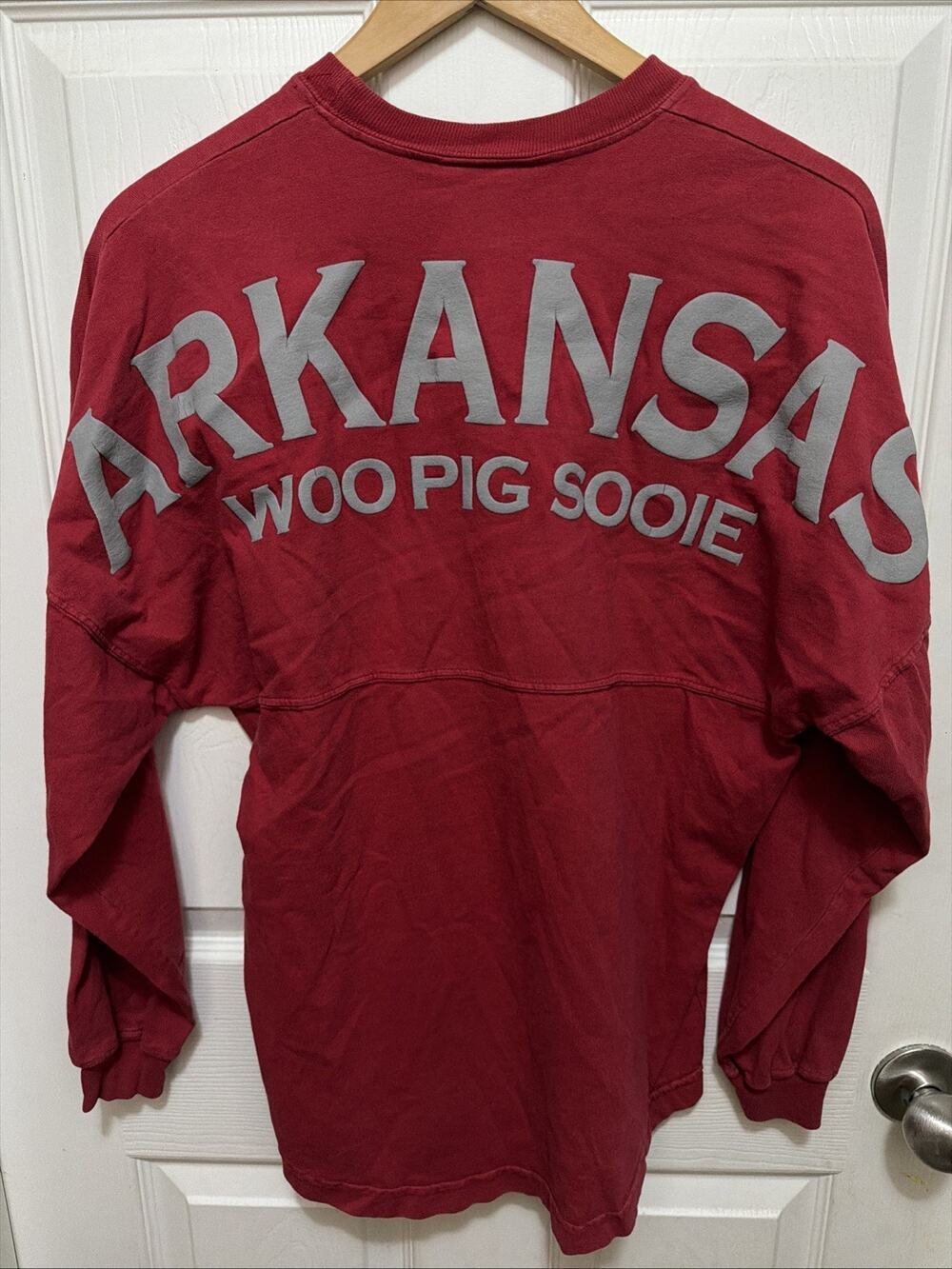 Arkansas Razorbacks Spirit Jersey XS Pressbox Wooo Pig Sooie Puff Print